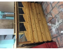 Thanh lý quầy cafe gỗ thông phủ keo bóng